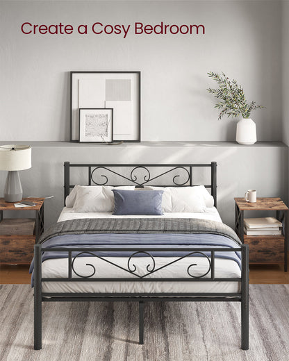 Metal double bed frame with sturdy support and easy assembly - image 3