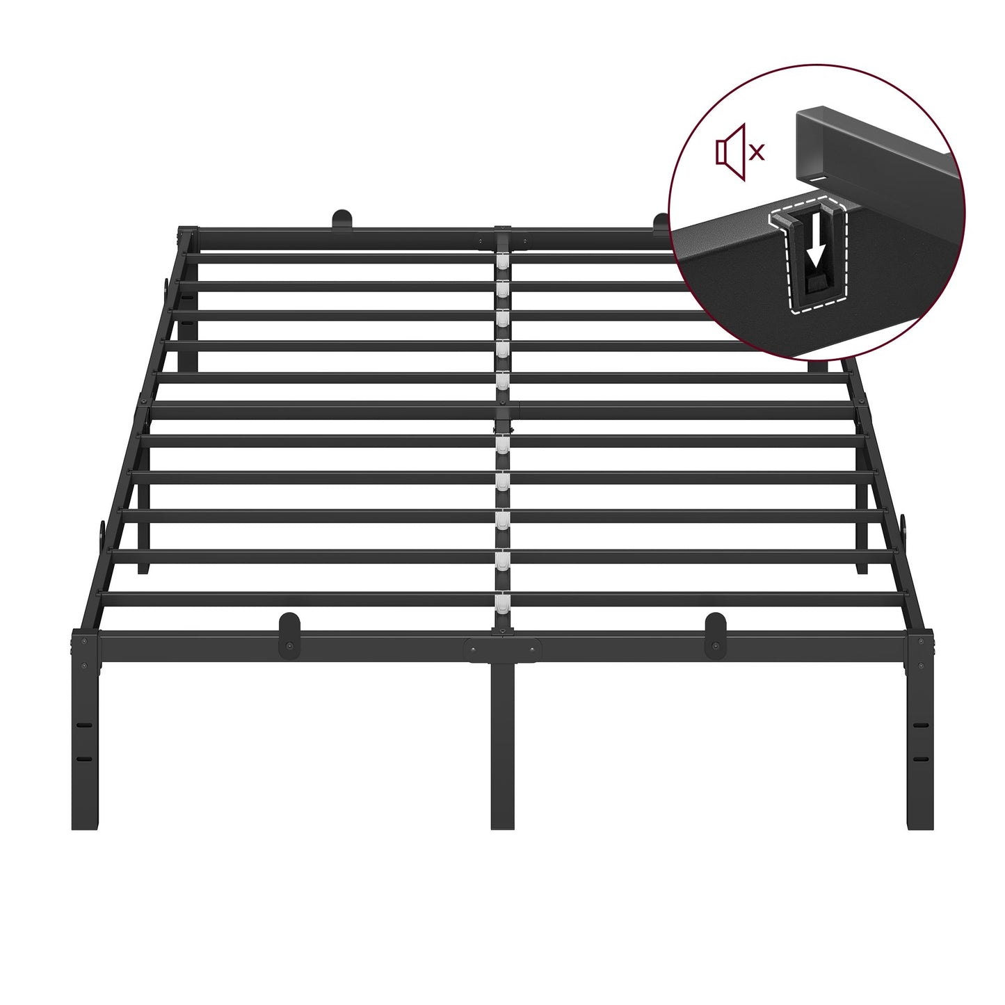 Single Metal Bed Frame 90 x 190 cm Easy Assembly Ink Black - image 8