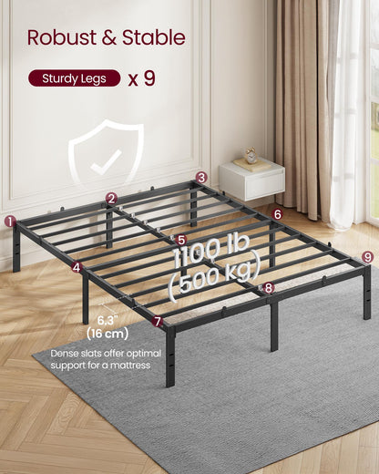 Single Metal Bed Frame 90 x 190 cm Easy Assembly Ink Black - image 12