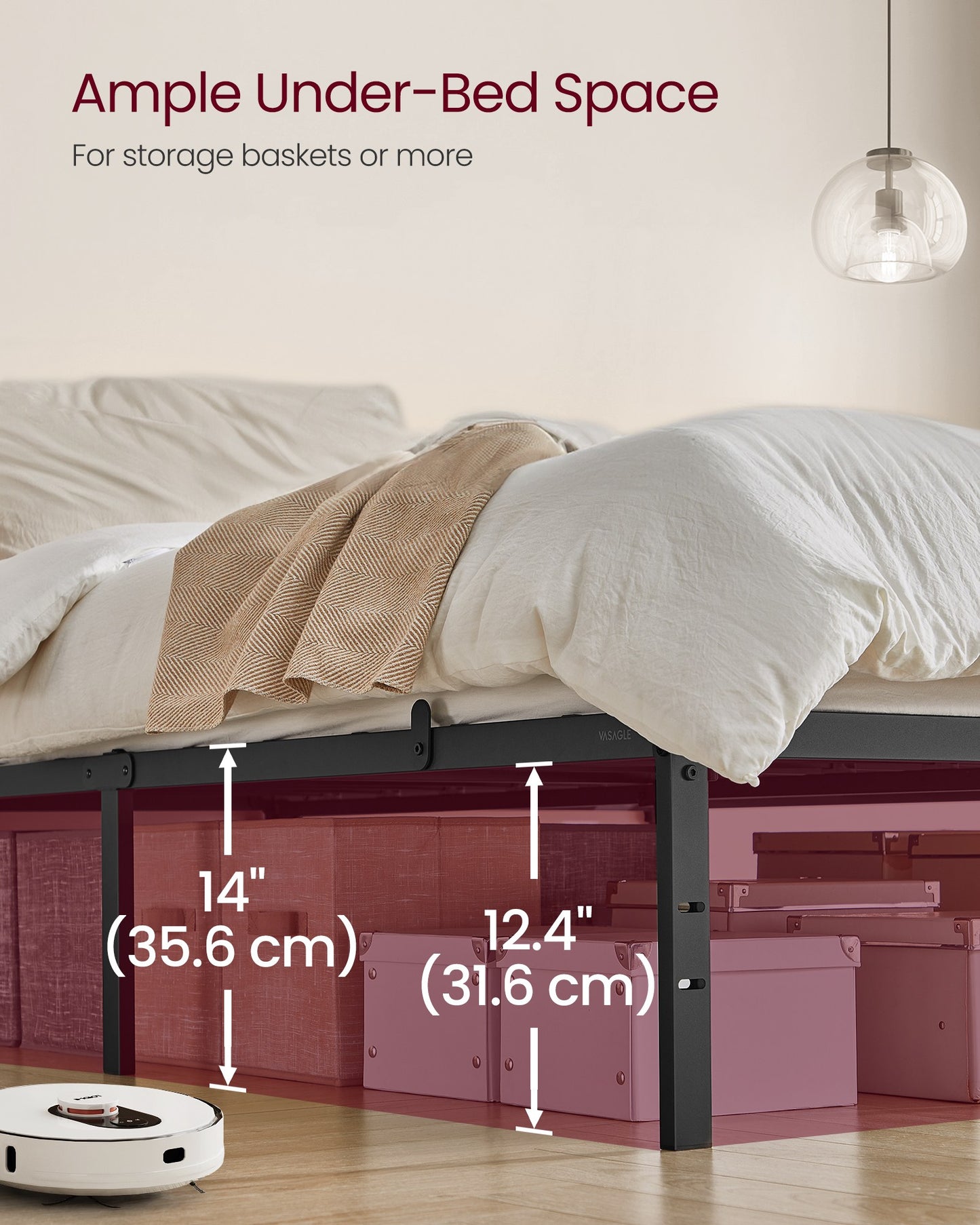 Single Metal Bed Frame 90 x 190 cm Easy Assembly Ink Black - image 13