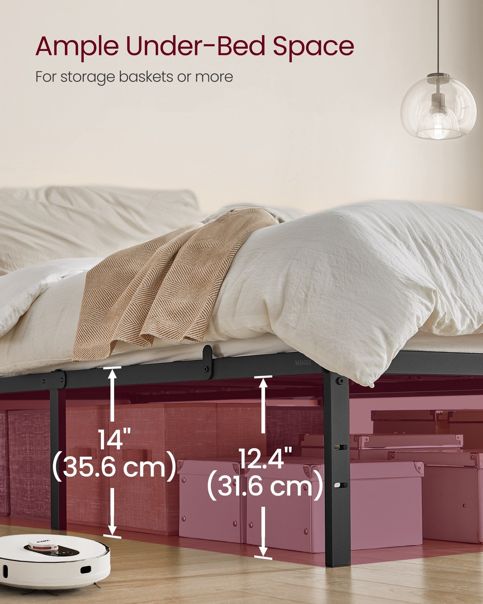 Single Metal Bed Frame 90 x 190 cm Easy Assembly Ink Black - image 13