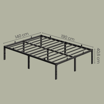 Black Steel Bed Frame — 140 x 190 cm