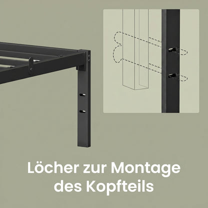 Black Steel Bed Frame — 140 x 190 cm
