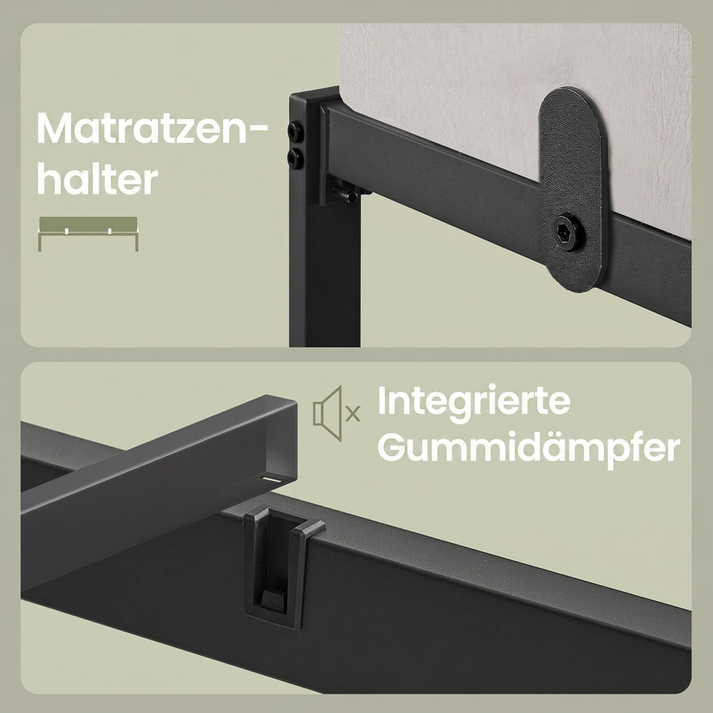 Black Steel Bed Frame — 140 x 190 cm