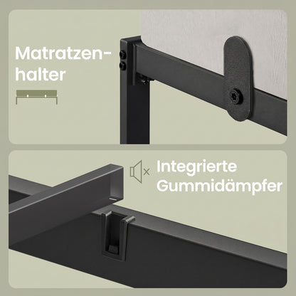 Black Steel Bed Frame — 140 x 190 cm