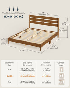 Queen Bed Frame with Headboard