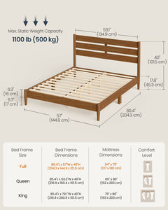 Full Bed Frame with Headboard