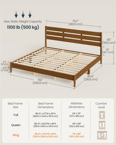 King Bed Frame with Headboard