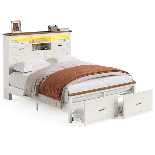 Queen Bed Frame with Storage Headboard