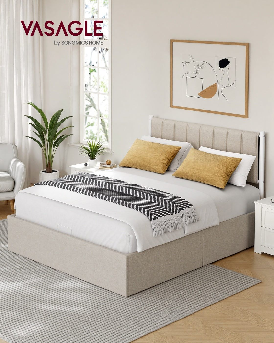 Lift Up Storage Bed Frame Queen Size