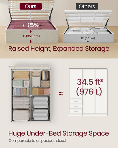 Lift Up Storage Bed Frame Queen Size