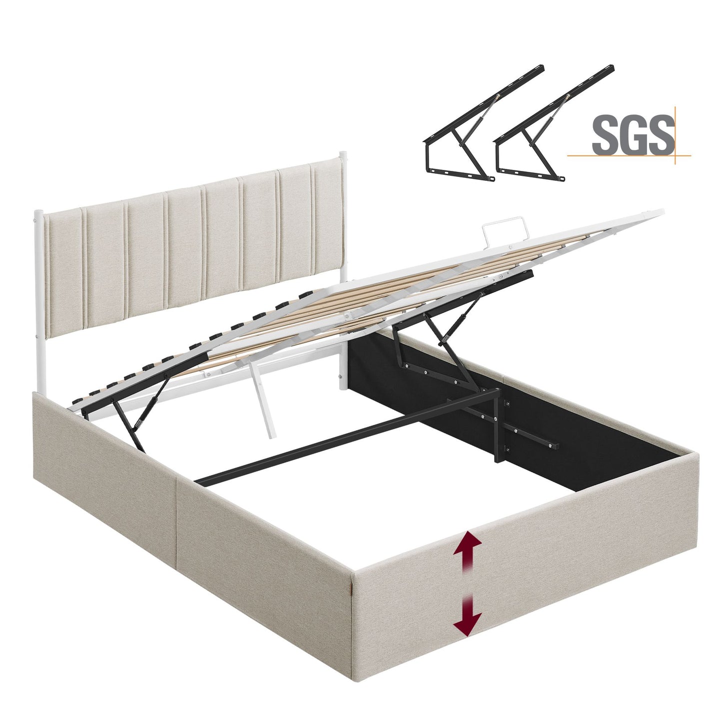 Lift Up Storage Bed Frame Full Size - HWLEXTRA 
