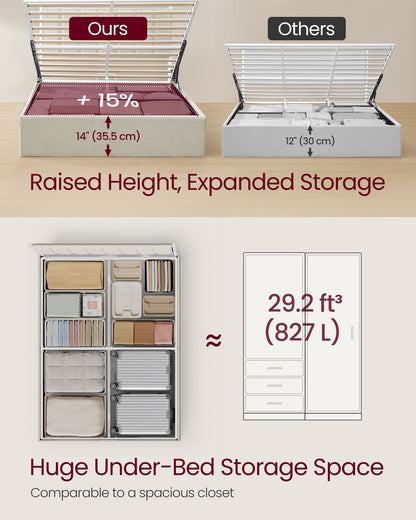 Lift Up Storage Bed Frame Full Size - HWLEXTRA 