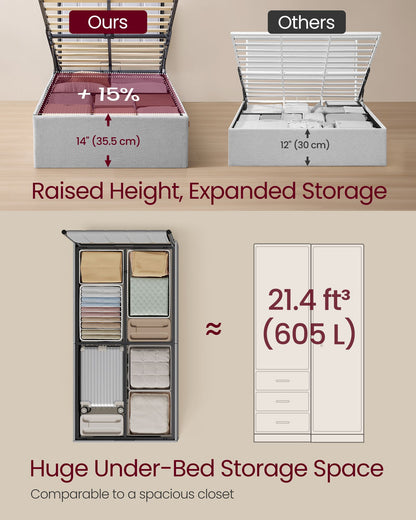 Lift Up Storage Bed Frame Twin Size, Hydraulic Platform Bed