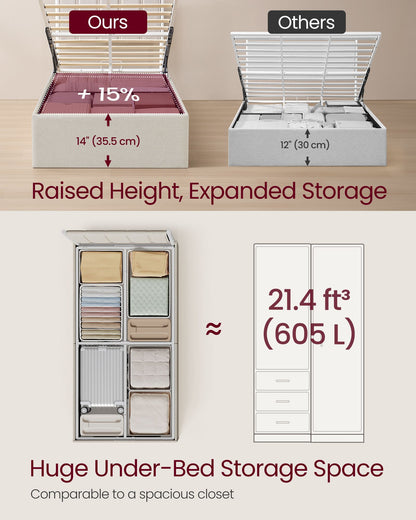 Lift Up Storage Bed Frame Twin Size, Hydraulic Platform Bed