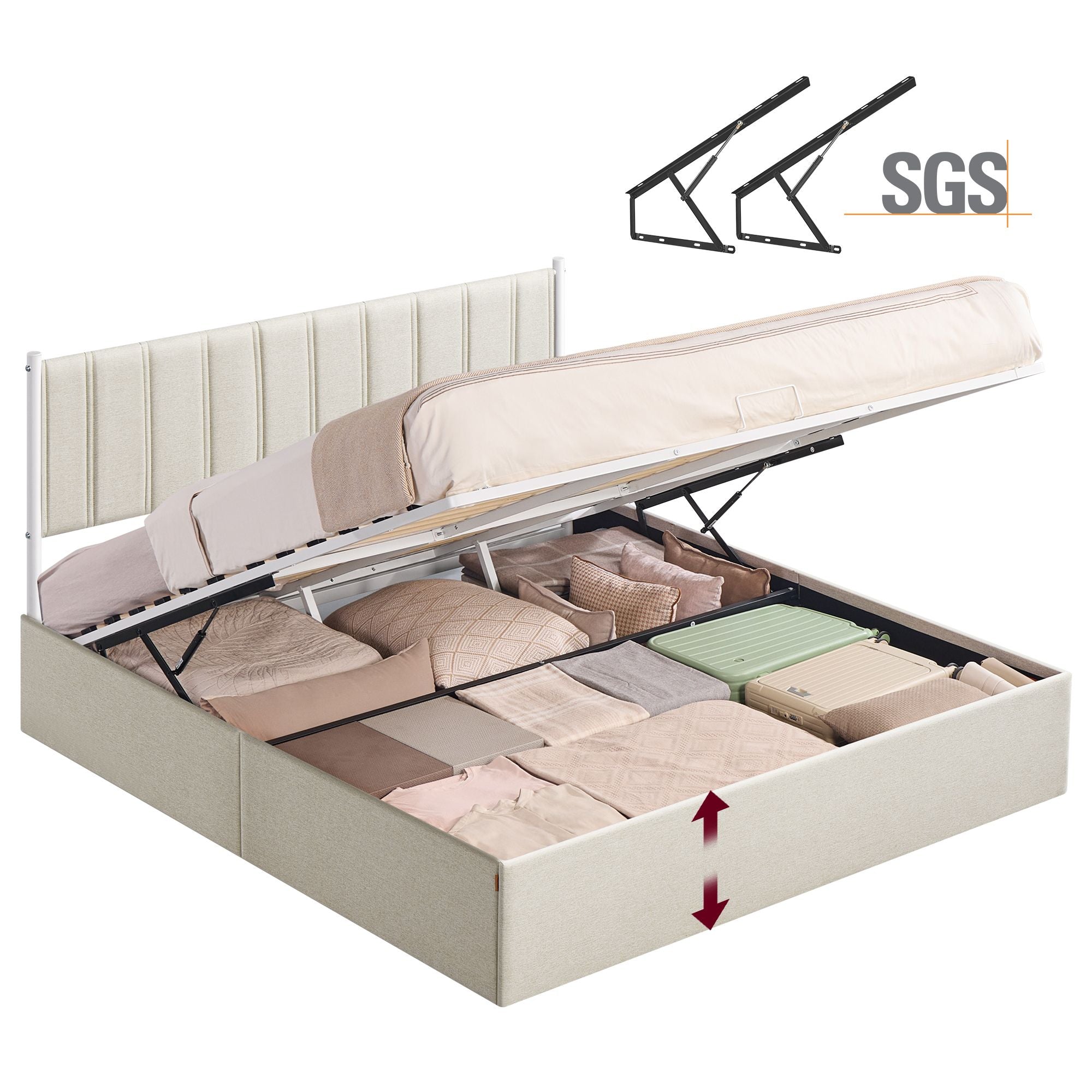 Lift Up Storage Bed Frame King Size