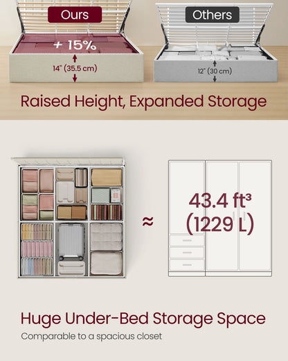 Lift Up Storage Bed Frame King Size