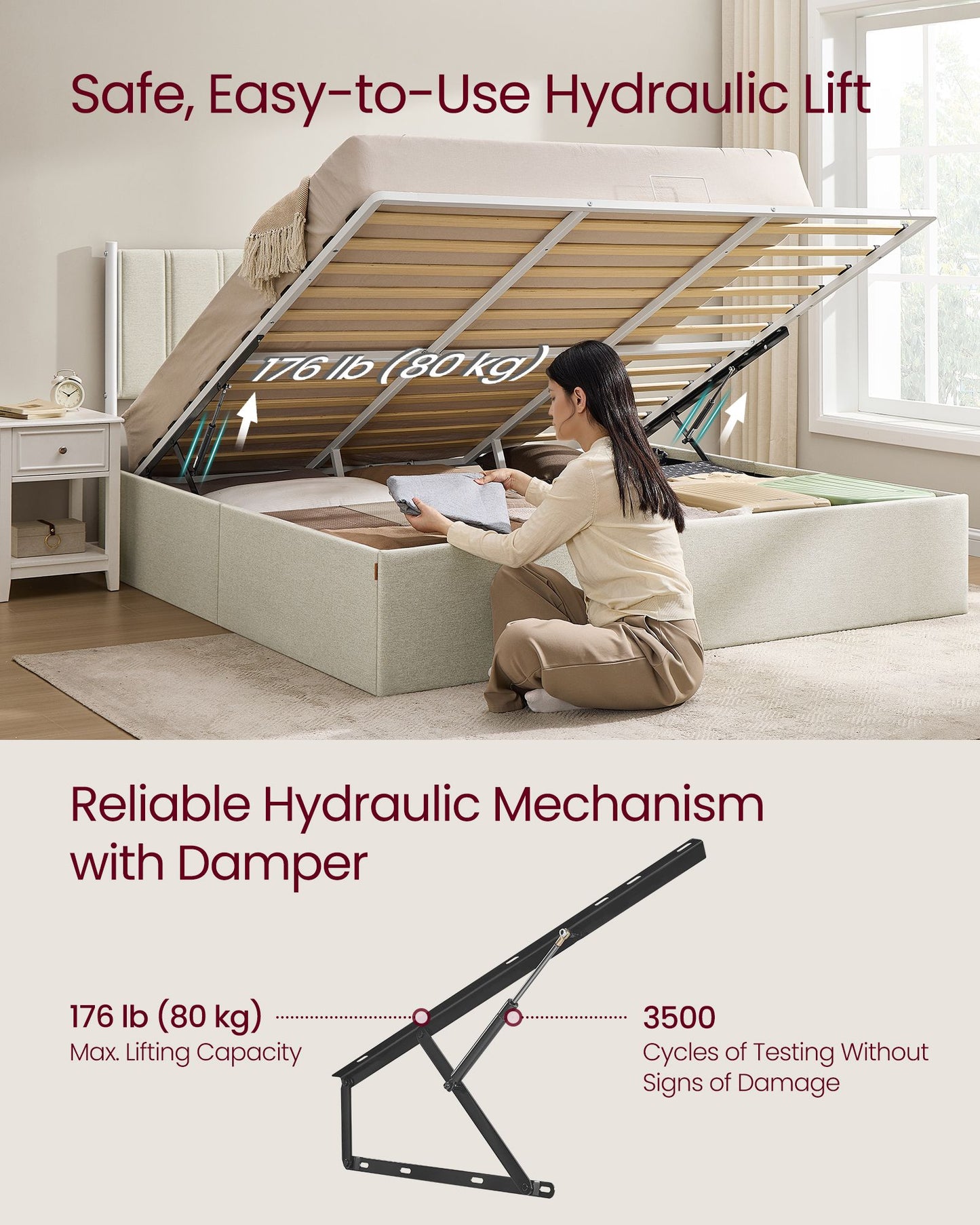 Lift Up Storage Bed Frame King Size