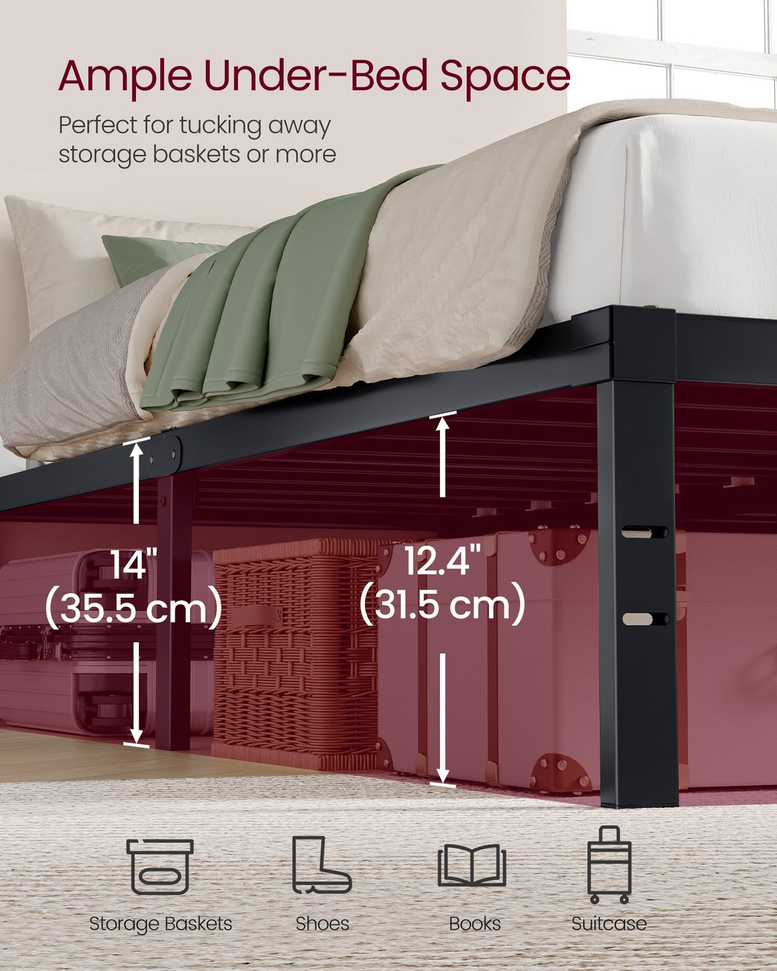 Twin Metal Bed Frame 14 Inches Tall - image 19
