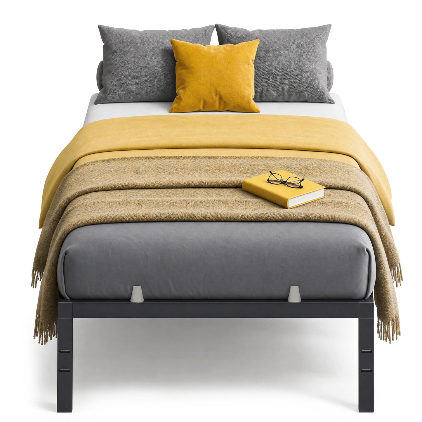 Metal Platform Bed Frame, 14 Inch, with Mattress Retainers, Heavy Duty, Under Bed Storage - image 1