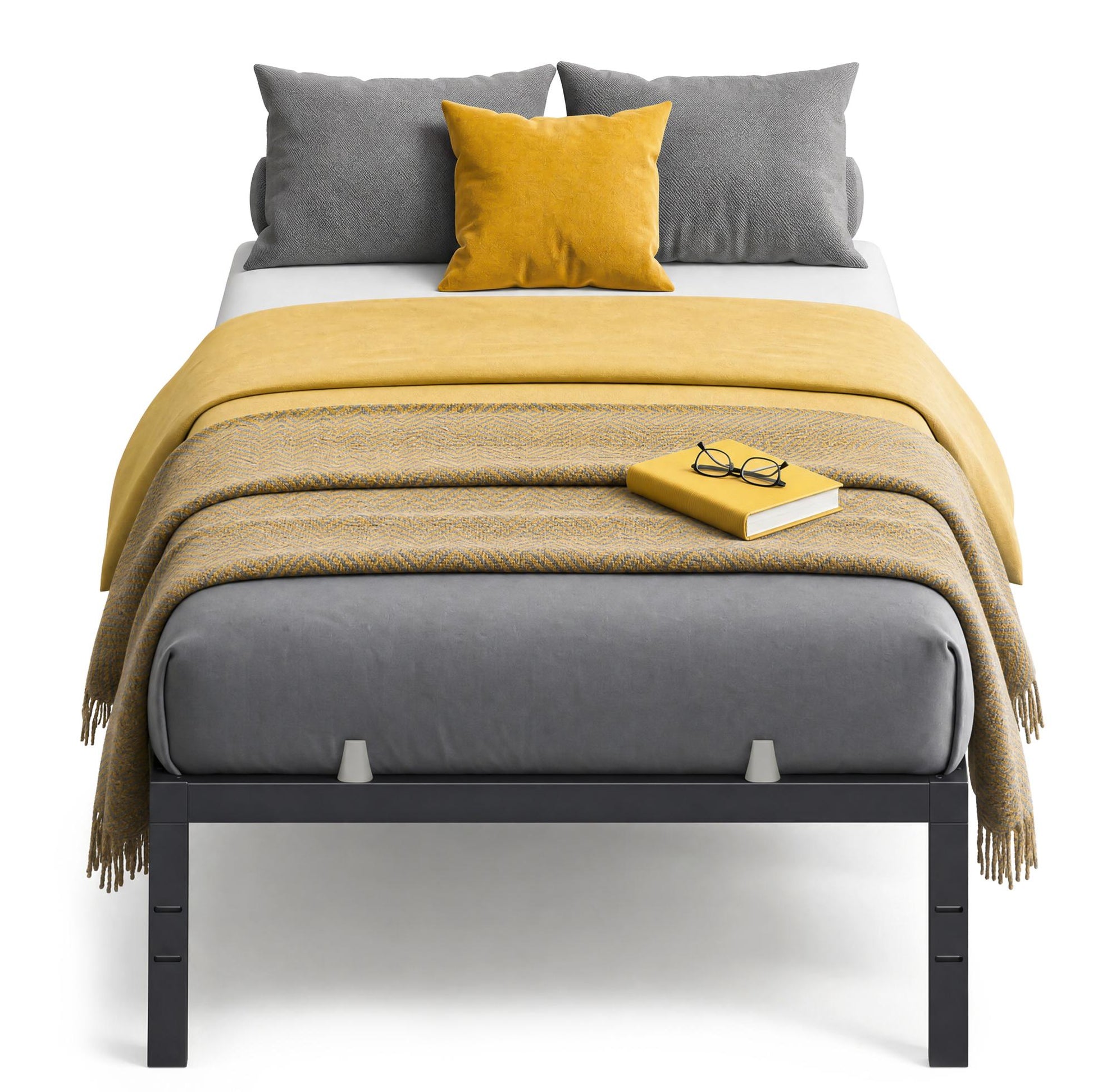 Metal Platform Bed Frame, 14 Inch, with Mattress Retainers, Heavy Duty, Under Bed Storage - image 1