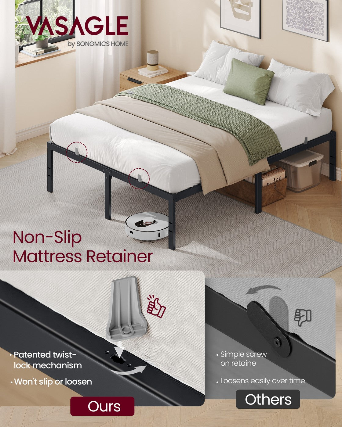Twin Metal Bed Frame 16 Inches Tall - image 11