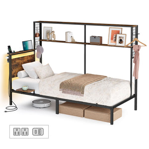 Twin Size Metal Bed Frame with Headboard