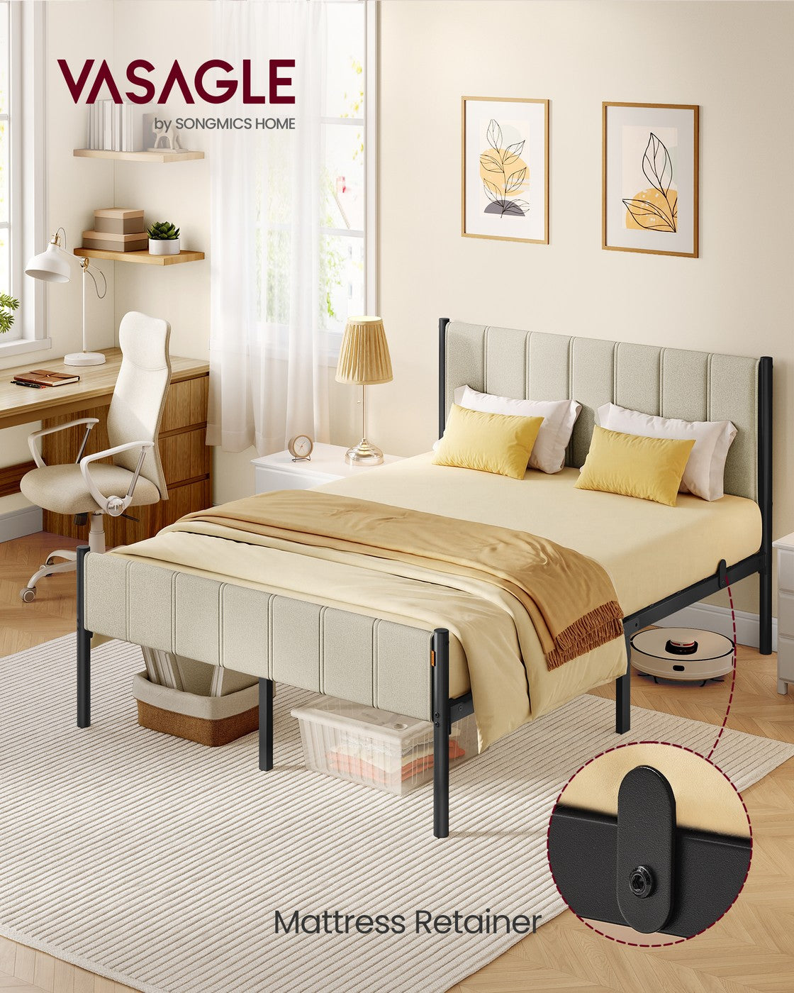 Single Bed Frame 90 x 190 cm 250 kg Weight Capacity Slate Grey - image 33