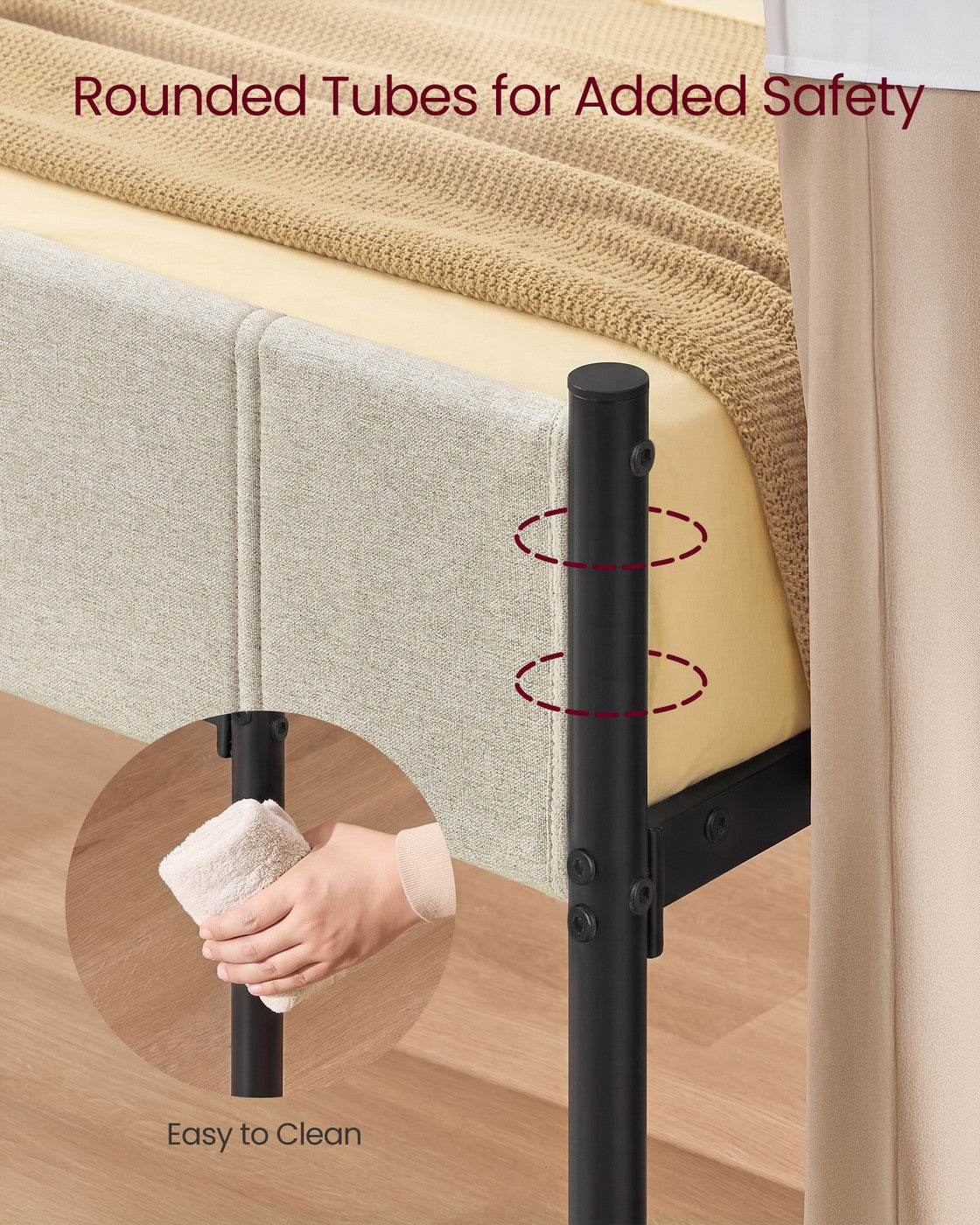 Single Bed Frame 90 x 190 cm 250 kg Weight Capacity Slate Grey - image 35