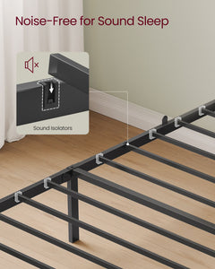 Twin Bed Frame with Upholstered Headboard