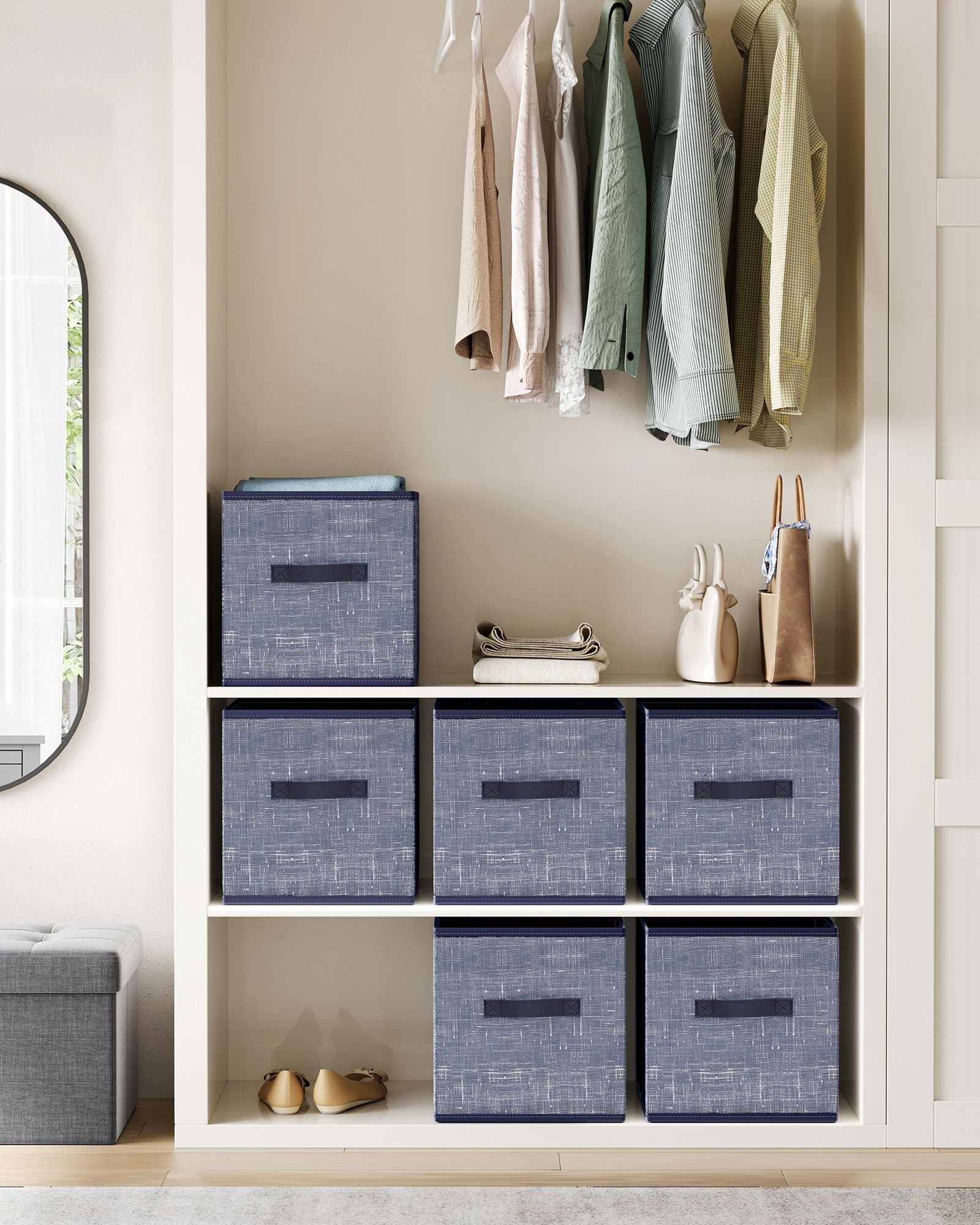 Non-Woven Fabric Storage Cubes with Double Handles - HWLEXTRA 
