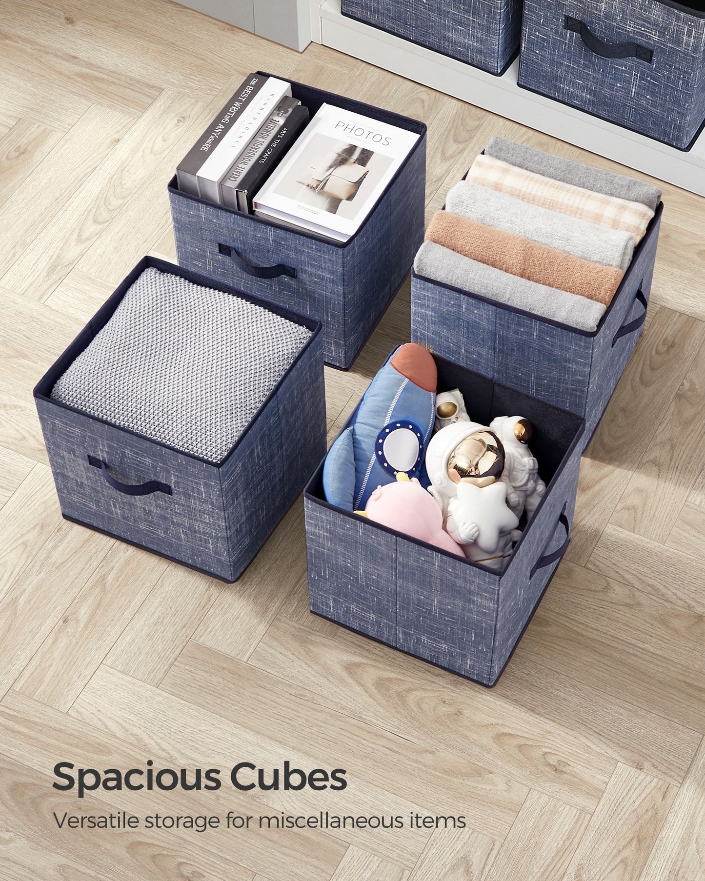 Non-Woven Fabric Storage Cubes with Double Handles - HWLEXTRA 