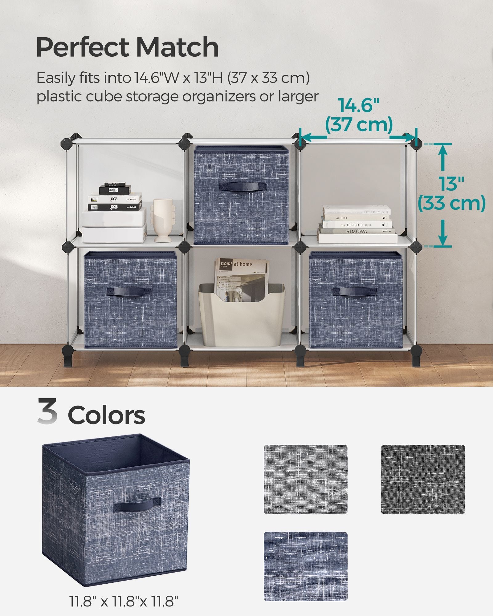 Non-Woven Fabric Storage Cubes with Double Handles - HWLEXTRA 