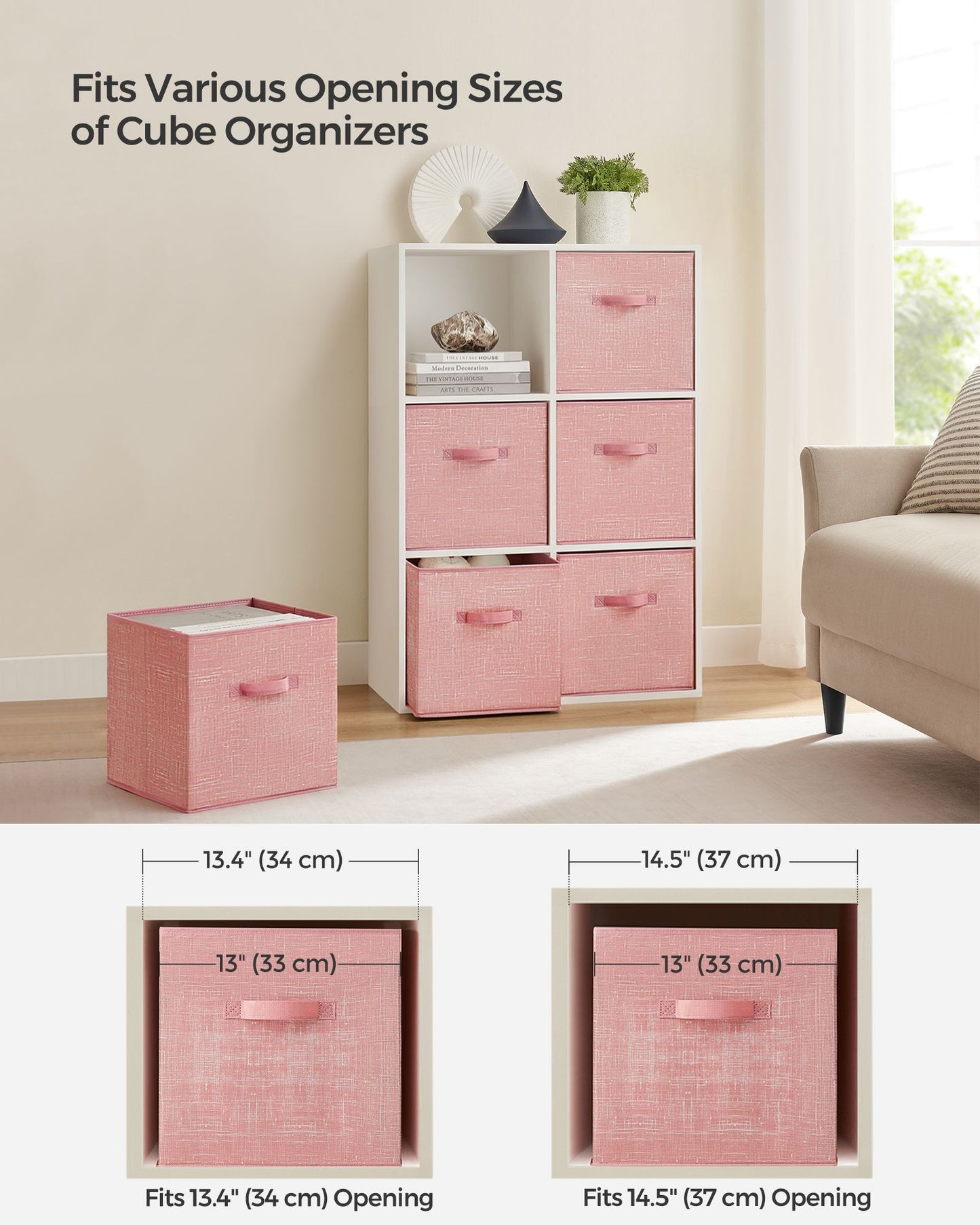 Non-Woven Fabric Storage Cubes with Double Handles - HWLEXTRA 
