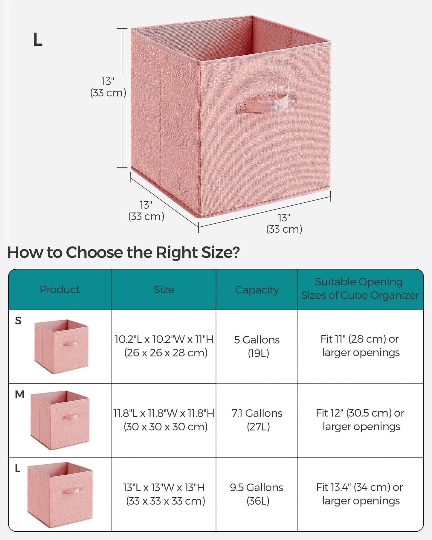 Non-Woven Fabric Storage Cubes with Double Handles - HWLEXTRA 