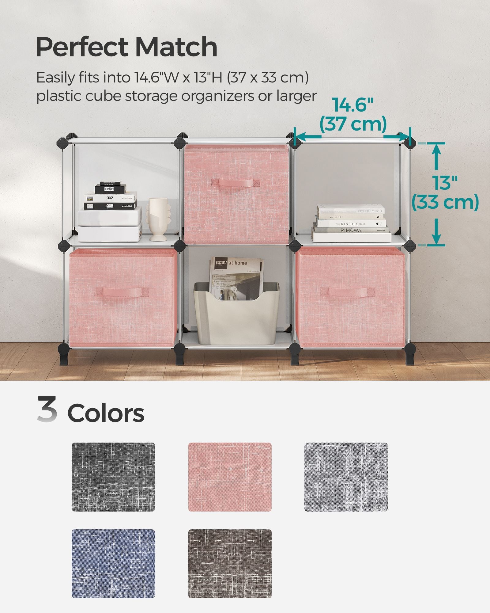 Non-Woven Fabric Storage Cubes with Double Handles - HWLEXTRA 