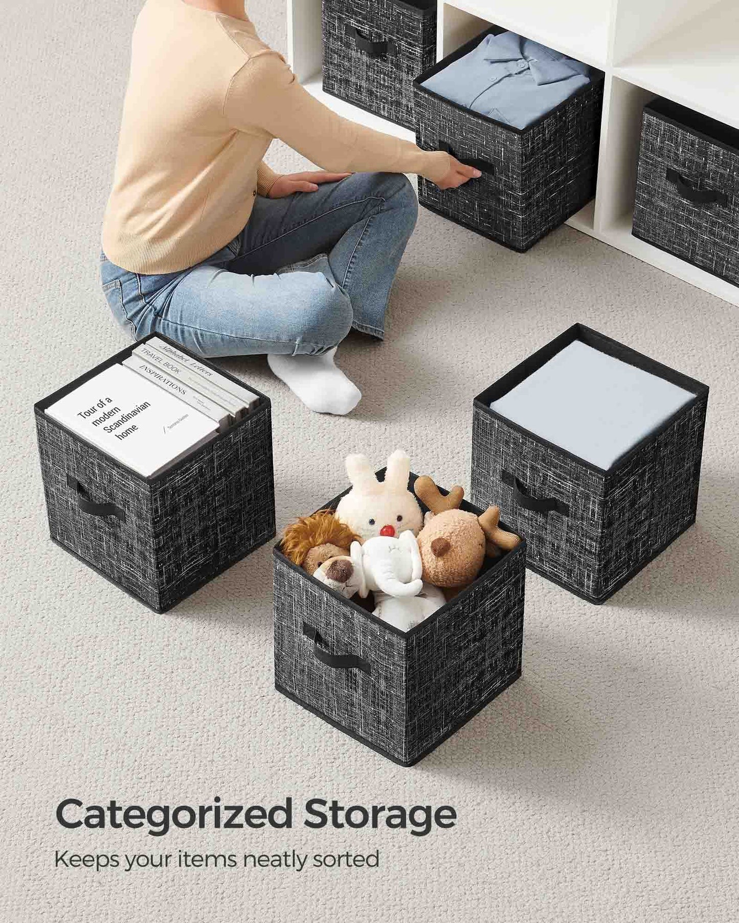 Set of 8 Foldable Storage Cubes - HWLEXTRA 