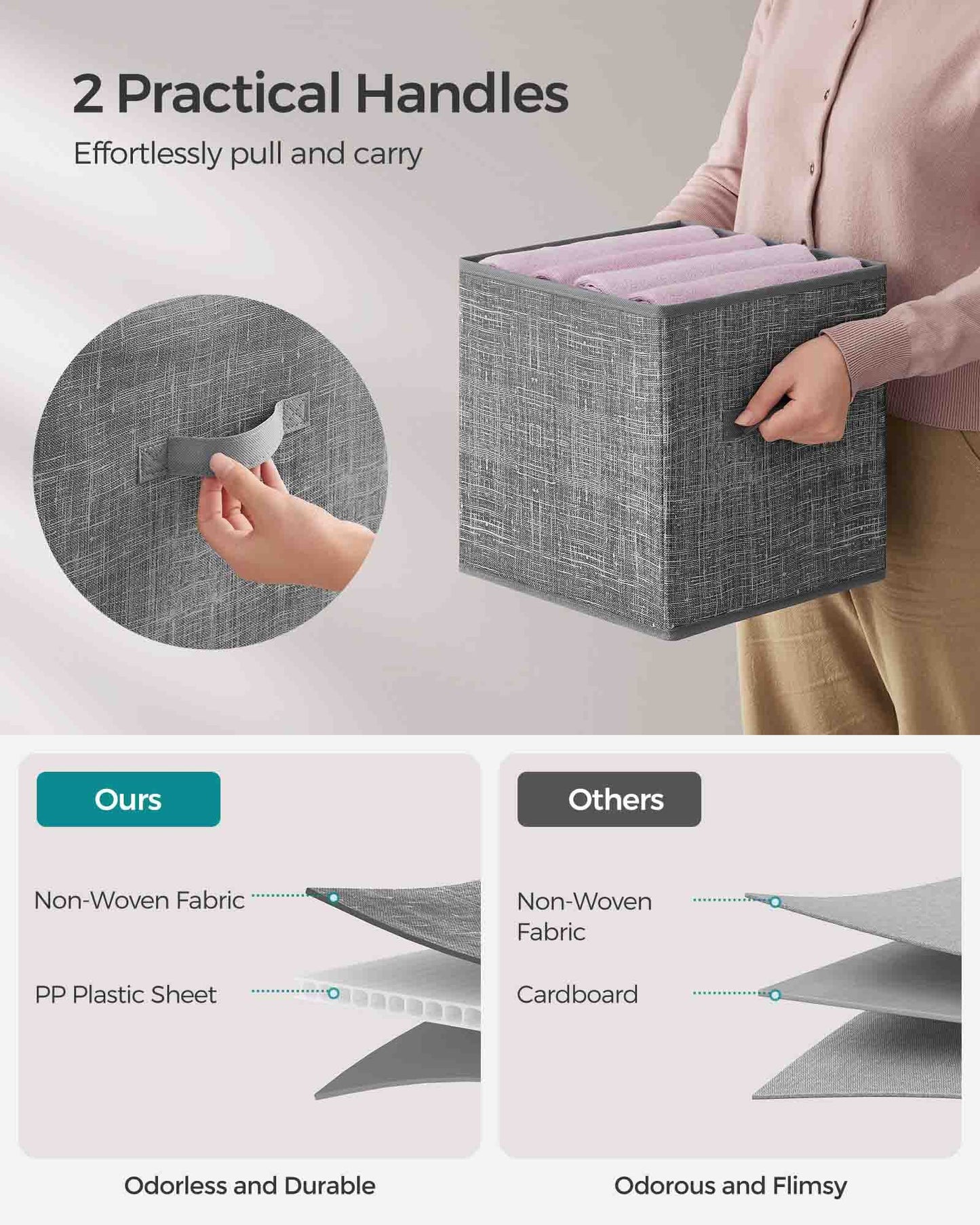 Set of 8 Foldable Storage Cubes - HWLEXTRA 