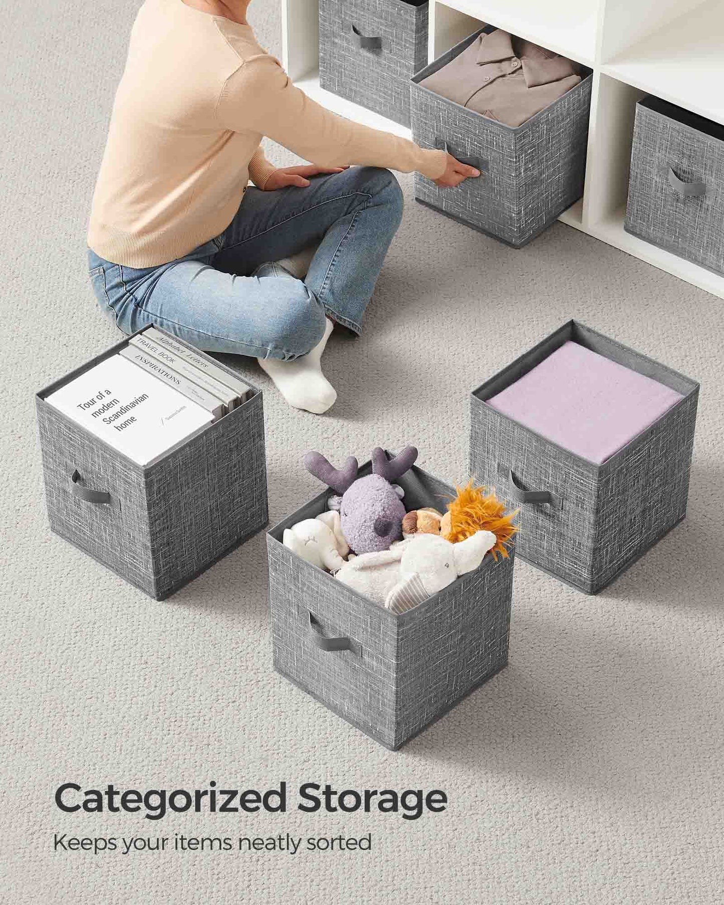 Set of 8 Foldable Storage Cubes - HWLEXTRA 