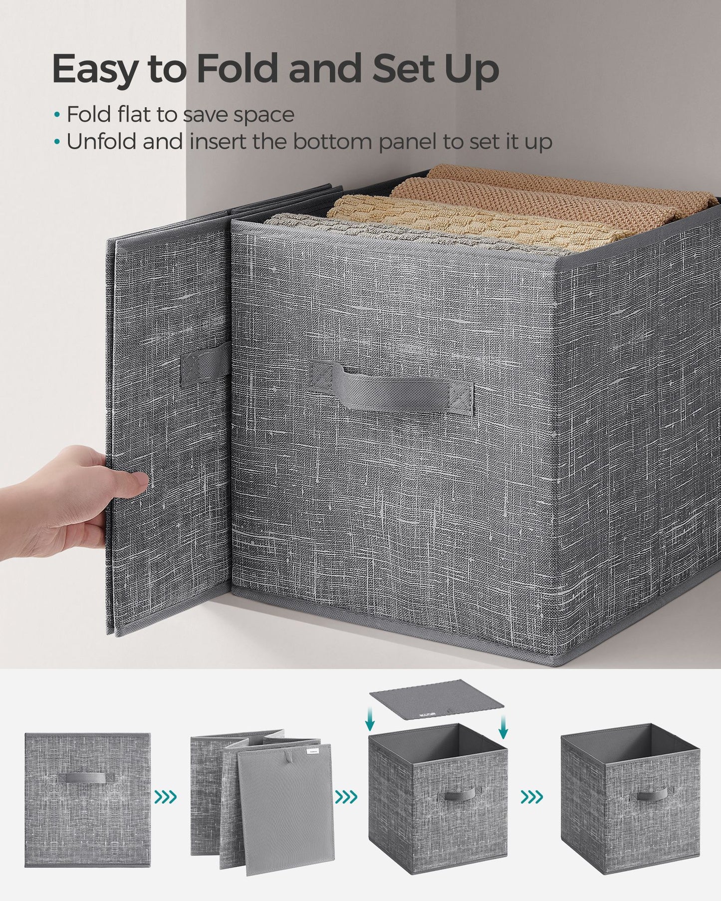 Set of 8 Foldable Storage Cubes