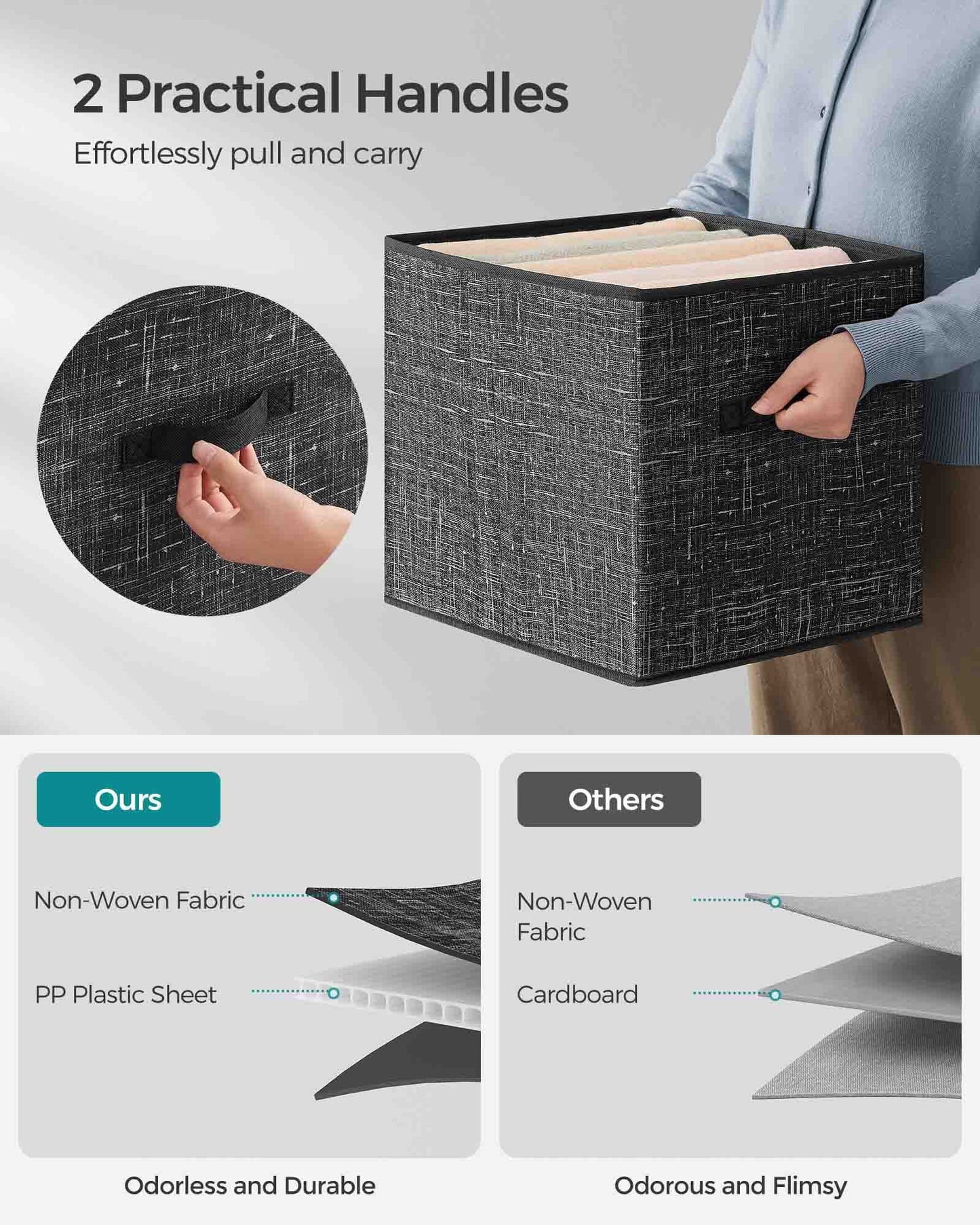 Set of 8 Foldable Storage Cubes - HWLEXTRA 