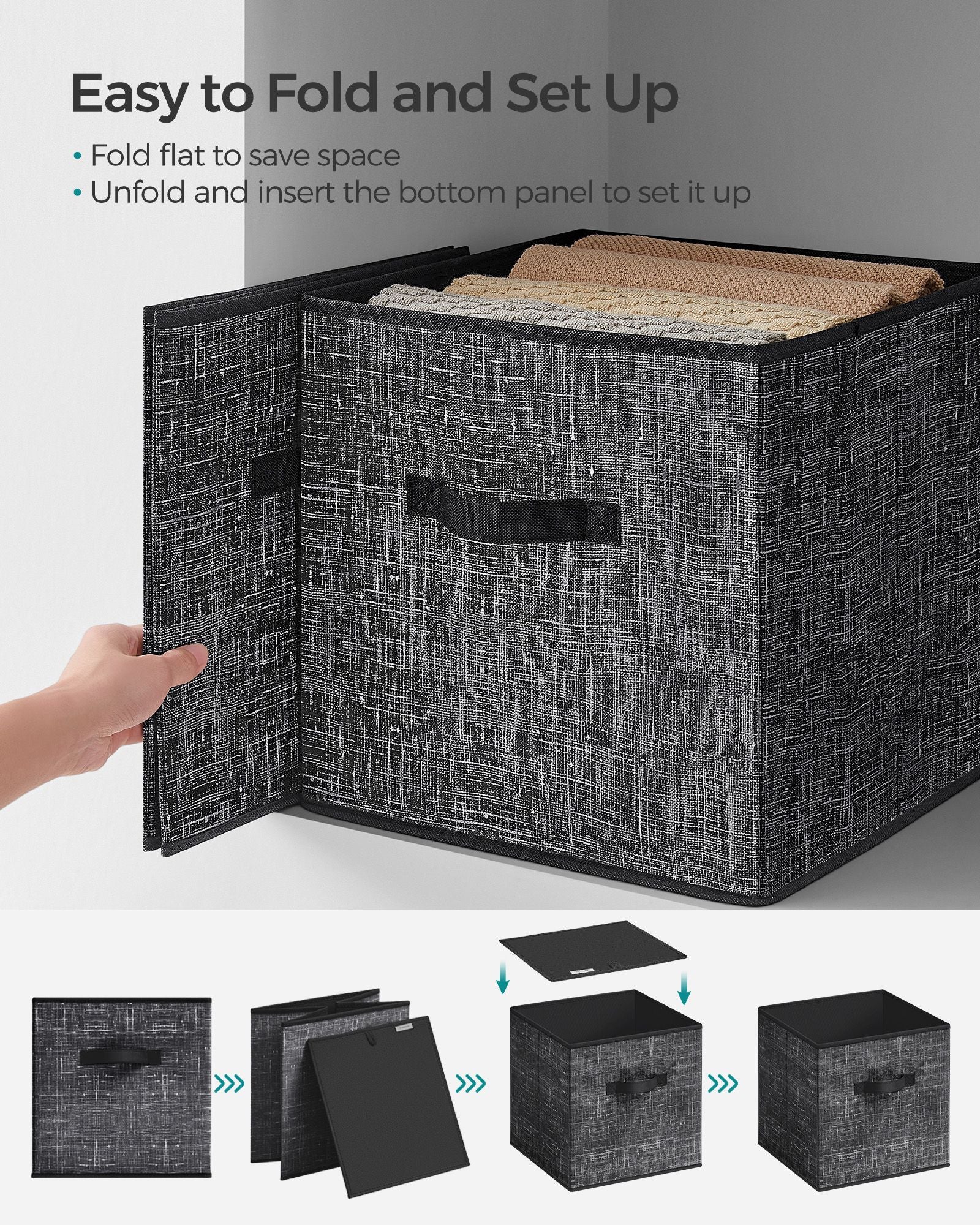 Set of 8 Foldable Storage Cubes - HWLEXTRA 