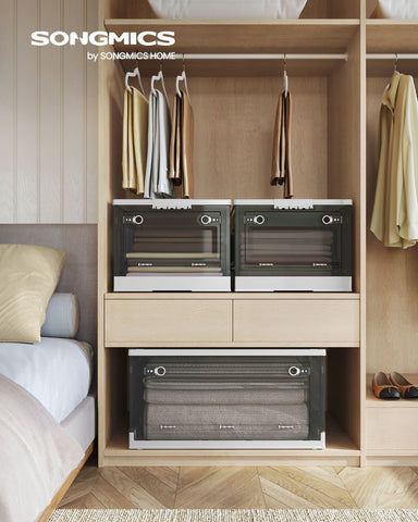 Pack of 1 Storage Bins 68L White and Gray