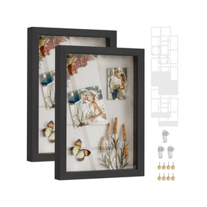 1.3-Inch Deep Memory Display Case for Desk Wall Decor, Set of 2