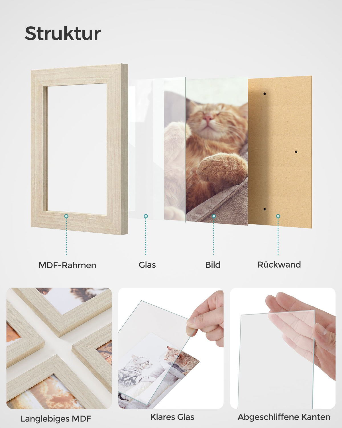 Natural Beige Collage Frame for Twelve 10 x 15 cm Photos