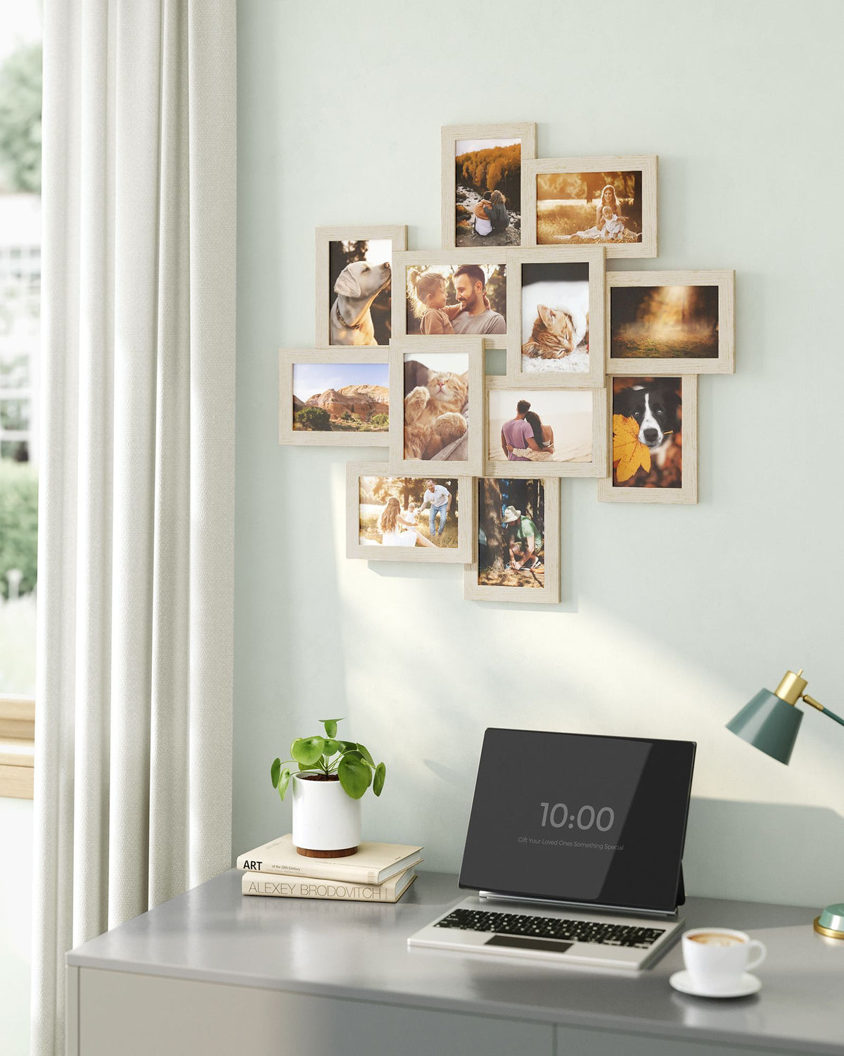 Natural Beige Collage Frame for Twelve 10 x 15 cm Photos