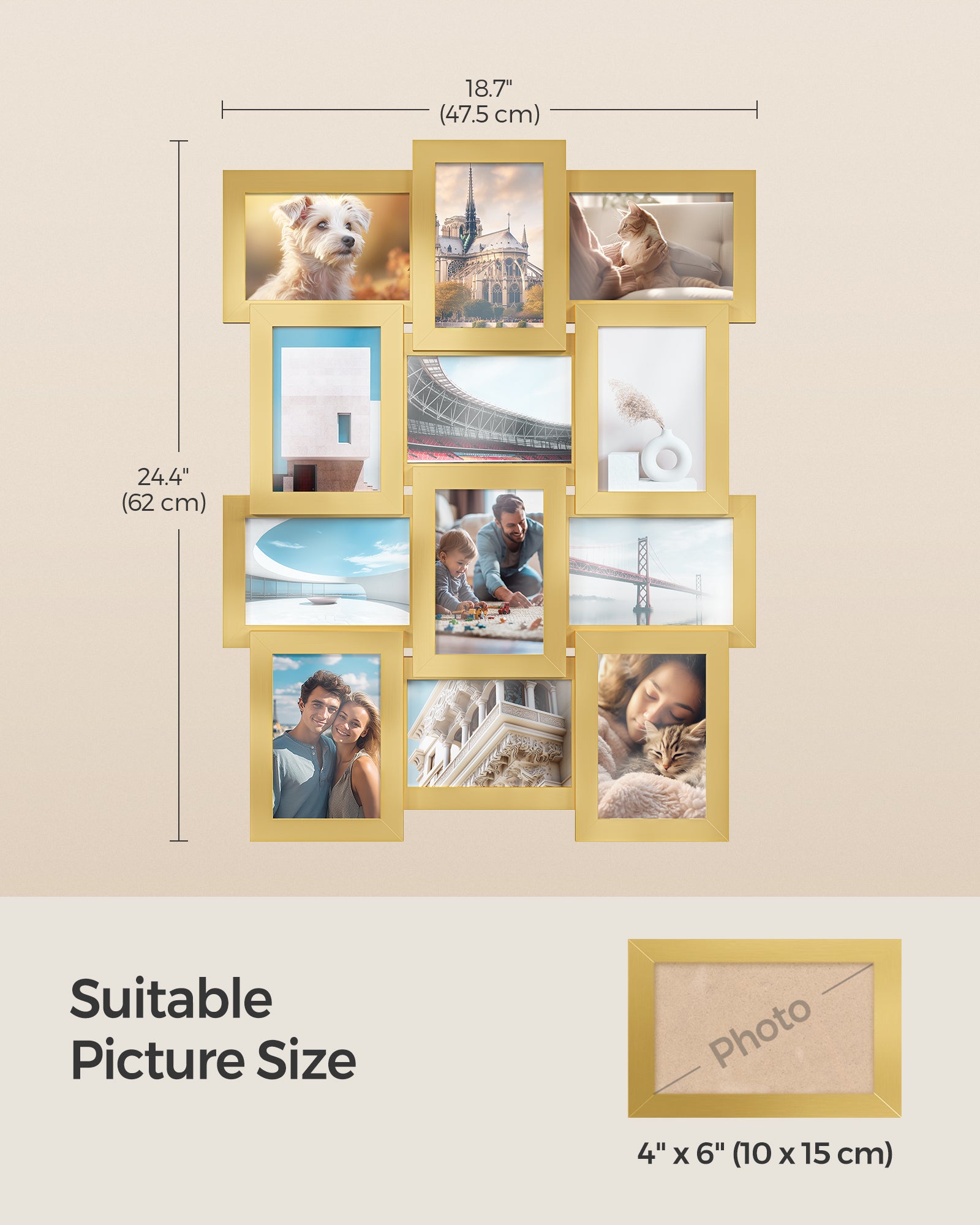 Collage Picture Frames, 4x6 for Wall Decor Set of 12 - image 5