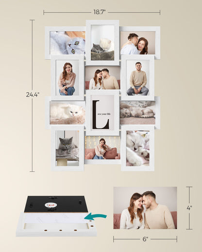 Collage Picture Frames, 4x6 for Wall Decor Set of 12