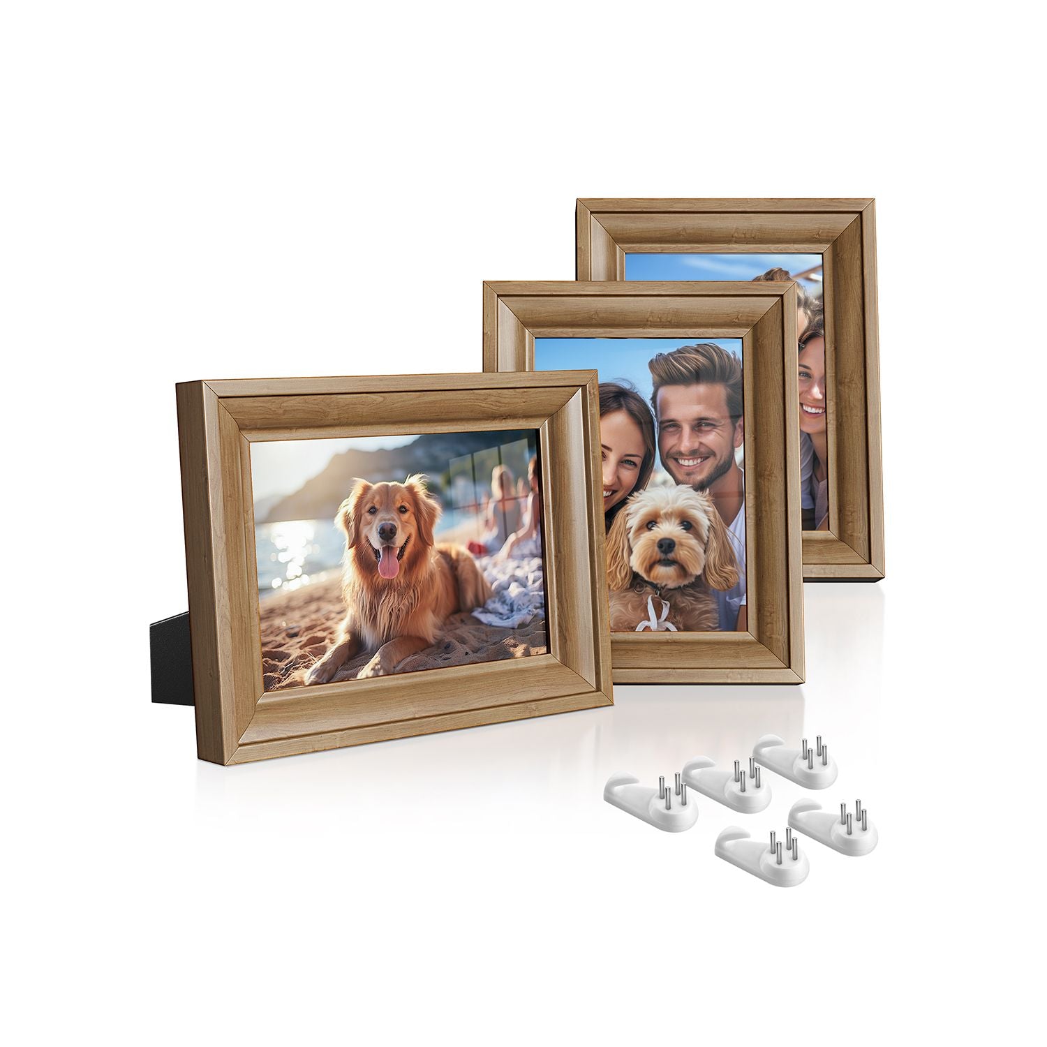 5x7 Picture Frames with 6 Mats for Wall, Set of 3