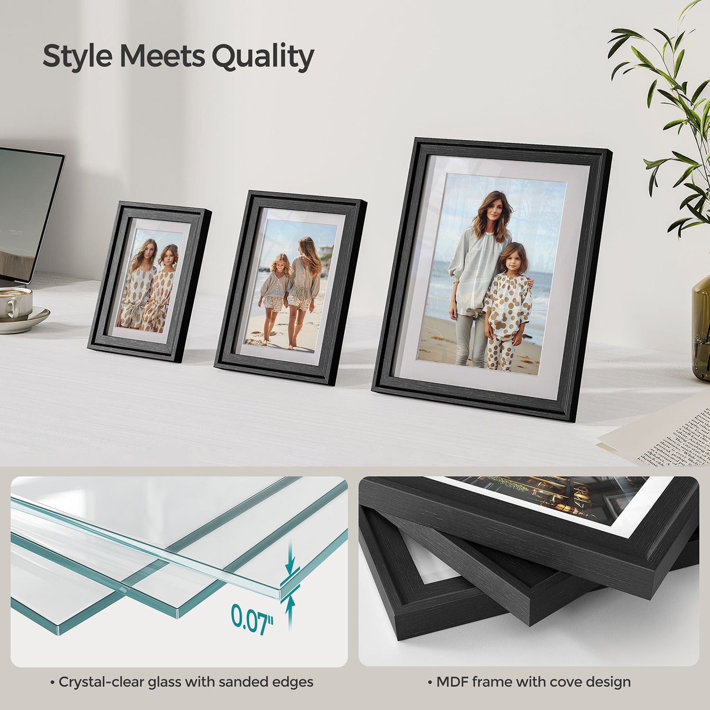 Set of 10 Collage Photo Frames, Two 8x10, Four 5x7, Four 4x6 Frames